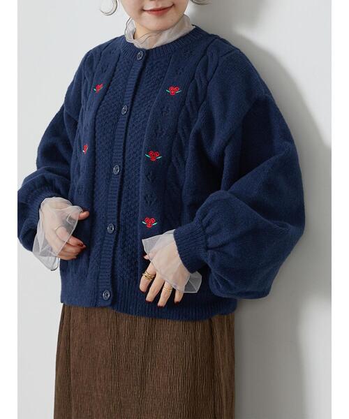 ehka sopo（エヘカソポ）の「花刺繍カーディガン（カーディガン/ボレロ