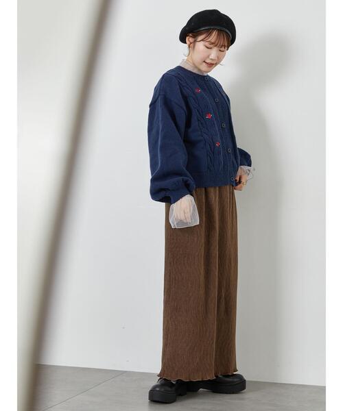 ehka sopo（エヘカソポ）の「花刺繍カーディガン（カーディガン/ボレロ・レディース・ミント/キナリ/ネイビー/グレー・F）」の21枚目の写真