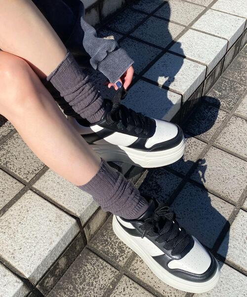 ボリュームアップレーススニーカー 2色 WEGO｜ボリュームレースアップ厚底スニーカー | Rakuten Fashion