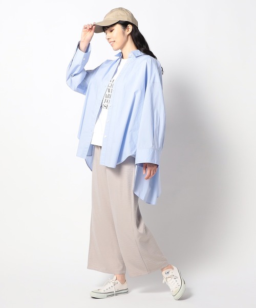 Grand PARK（グランドパーク）の「バックデザイン ギャザーシャツ（シャツ/ブラウス・レディース・カーキ/ホワイト/サックスブルー・FREE）」の7枚目の写真