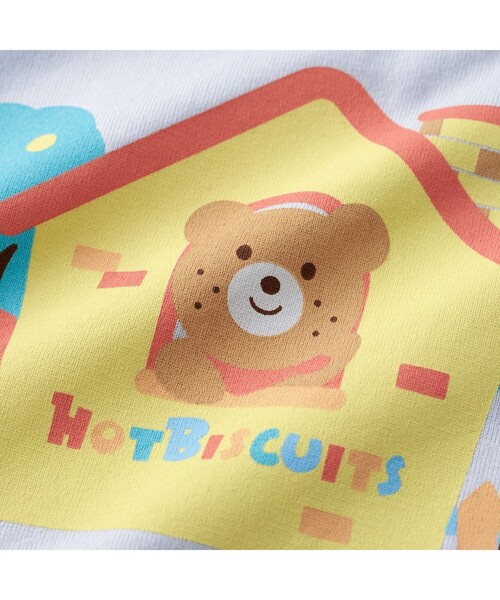 HOT BISCUITS(ホットビスケッツ)の「ビーンズ Tシャツ&6分丈パンツセット(Tシャツ/カットソー・キッズ・モスグリーン/グレイッシュブルー・フリー(70-80cm))」の6枚目の写真