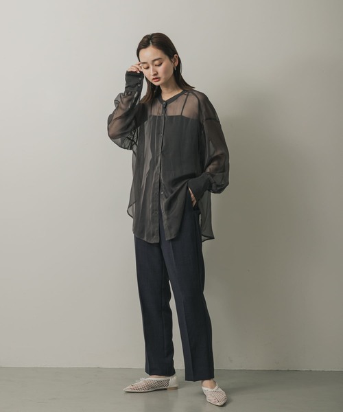 SENSE OF PLACE by URBAN RESEARCH（センスオブプレイスバイアーバンリサーチ）の「メッシュポインテッドシューズ（バレエシューズ・レディース・アイボリー/ブラック・SMALL/MEDIUM/LARGE）」の6枚目の写真