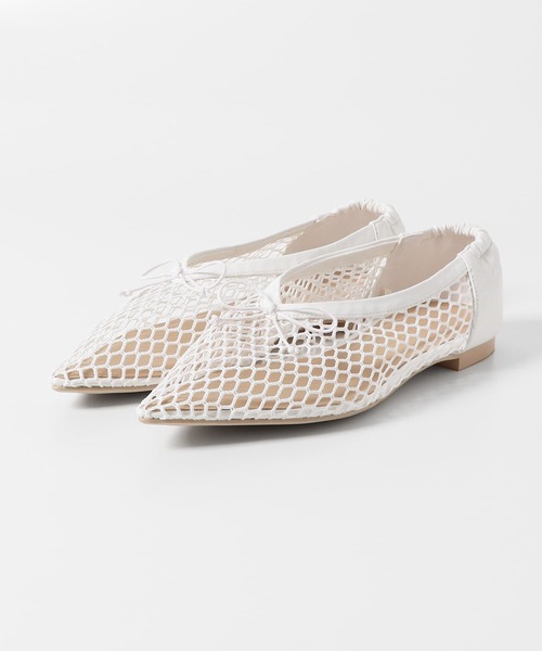 SENSE OF PLACE by URBAN RESEARCH（センスオブプレイスバイアーバンリサーチ）の「メッシュポインテッドシューズ（バレエシューズ・レディース・アイボリー/ブラック・SMALL/MEDIUM/LARGE）」の17枚目の写真