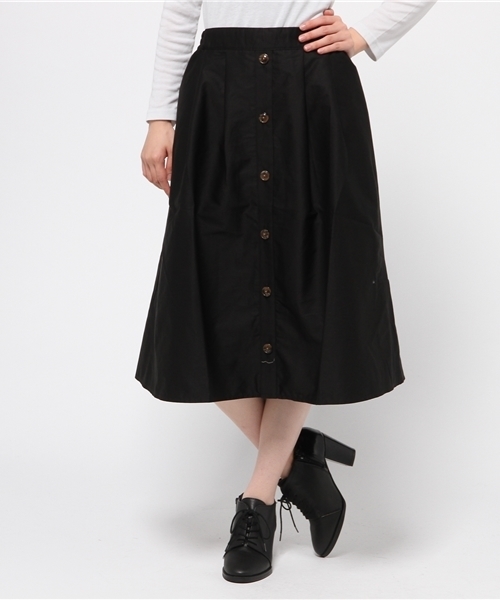 earth music&ecology（アースミュージックアンドエコロジー）の「フロントボタンミディスカート（スカート・レディース・ブラック/カーキ/ウッド/キャメル・FREE）」の8枚目の写真