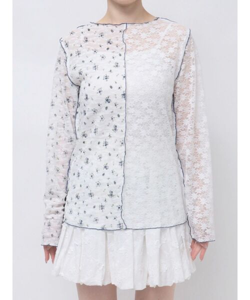 merry jenny(メリージェニー)の「レースコンビメロウTOPS(Tシャツ/カットソー・レディース・ピンク/アイボリー/オフホワイト・FREE)」の17枚目の写真