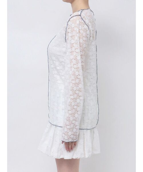 merry jenny(メリージェニー)の「レースコンビメロウTOPS(Tシャツ/カットソー・レディース・ピンク/アイボリー/オフホワイト・FREE)」の16枚目の写真