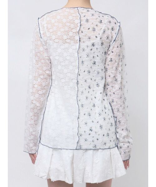 merry jenny(メリージェニー)の「レースコンビメロウTOPS(Tシャツ/カットソー・レディース・ピンク/アイボリー/オフホワイト・FREE)」の15枚目の写真