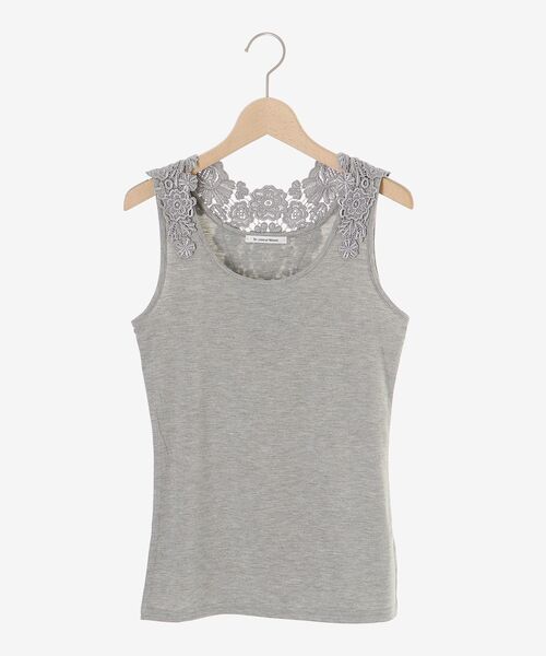 le.coeur blanc（ルクールブラン）の「バックモチーフレースタンク（タンクトップ・レディース・オフホワイト/ブラック/グレー・38）」の4枚目の写真