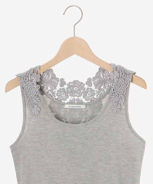 le.coeur blanc（ルクールブラン）の「バックモチーフレースタンク（タンクトップ・レディース・オフホワイト/ブラック/グレー・38）」の14枚目の写真