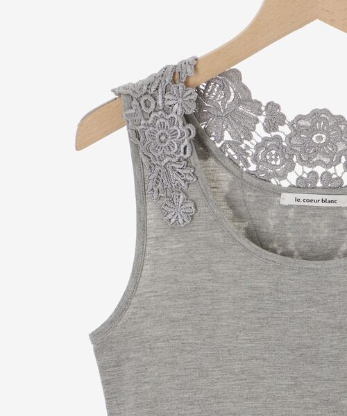 le.coeur blanc（ルクールブラン）の「バックモチーフレースタンク（タンクトップ・レディース・オフホワイト/ブラック/グレー・38）」の15枚目の写真