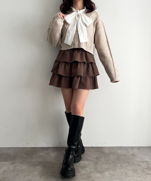apres jour(アプレジュール)の「キラキラスパンコールカーディガン【ZOZOTOWN限定アイテム】(カーディガン/ボレロ・レディース・ベージュ/ボルドー/ピンクベージュ・X-LARGE/フリー)」の7枚目の写真