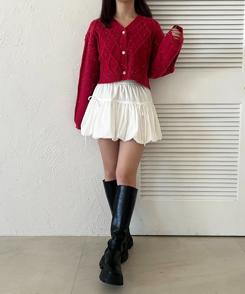 apres jour(アプレジュール)の「キラキラスパンコールカーディガン【ZOZOTOWN限定アイテム】(カーディガン/ボレロ・レディース・ベージュ/ボルドー/ピンクベージュ・X-LARGE/フリー)」の17枚目の写真