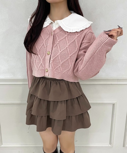 apres jour(アプレジュール)の「キラキラスパンコールカーディガン【ZOZOTOWN限定アイテム】(カーディガン/ボレロ・レディース・ベージュ/ボルドー/ピンクベージュ・X-LARGE/フリー)」の22枚目の写真