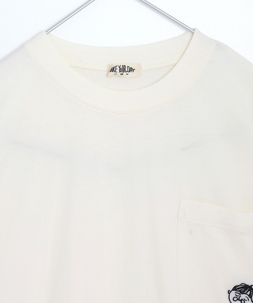 MAKE YOUR DAY(メイクユアデイ)の「ばあちゃん刺繍半袖Tシャツ■大人サイズ(Tシャツ/カットソー・レディース・オフホワイト/ミント・M)」の9枚目の写真