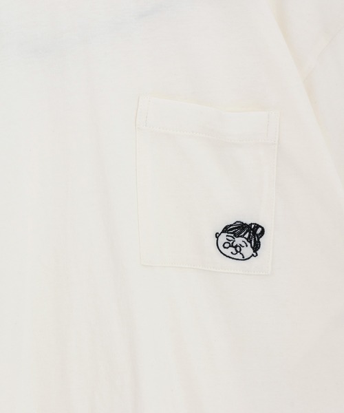 MAKE YOUR DAY(メイクユアデイ)の「ばあちゃん刺繍半袖Tシャツ■大人サイズ(Tシャツ/カットソー・レディース・オフホワイト/ミント・M)」の10枚目の写真