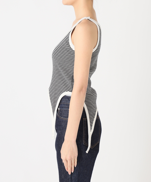 JANE SMITH / JOHN SMITH（ジェーンスミスジョンスミス）の「【JANE SMITH/ジェーンスミス】COTTON RANDOM BORDER RIB UP D：タンクトップ（タンクトップ・レディース・ブラック系その他・38）」の6枚目の写真