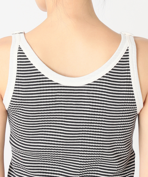 JANE SMITH / JOHN SMITH（ジェーンスミスジョンスミス）の「【JANE SMITH/ジェーンスミス】COTTON RANDOM BORDER RIB UP D：タンクトップ（タンクトップ・レディース・ブラック系その他・38）」の8枚目の写真