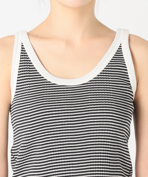 JANE SMITH / JOHN SMITH（ジェーンスミスジョンスミス）の「【JANE SMITH/ジェーンスミス】COTTON RANDOM BORDER RIB UP D：タンクトップ（タンクトップ・レディース・ブラック系その他・38）」の9枚目の写真