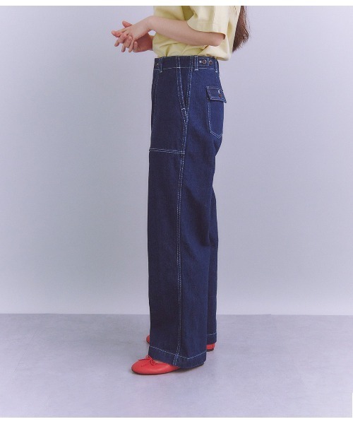 SIPULI（シプリ）の「Organic Cotton Denim ベイカーパンツ（その他パンツ・レディース・ホワイト/ネイビー・2/3/1）」の4枚目の写真