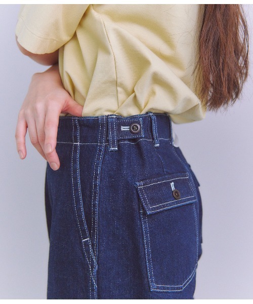 SIPULI（シプリ）の「Organic Cotton Denim ベイカーパンツ（その他パンツ・レディース・ホワイト/ネイビー・2/3/1）」の8枚目の写真