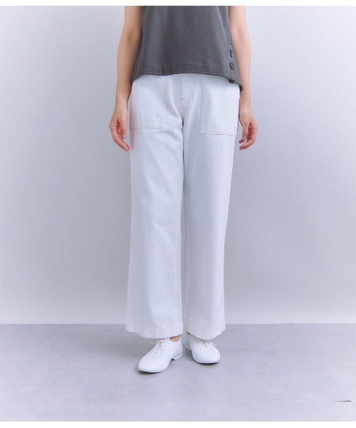 SIPULI（シプリ）の「Organic Cotton Denim ベイカーパンツ（その他パンツ・レディース・ホワイト/ネイビー・2/3/1）」の13枚目の写真