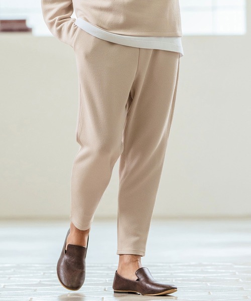 Magine（マージン）の「mp13235- Waffle Fabric Tapered Pants テーパードパンツ（その他パンツ・メンズ・チャコールグレー/ブラック/ライトベージュ・44/46/48）」の3枚目の写真