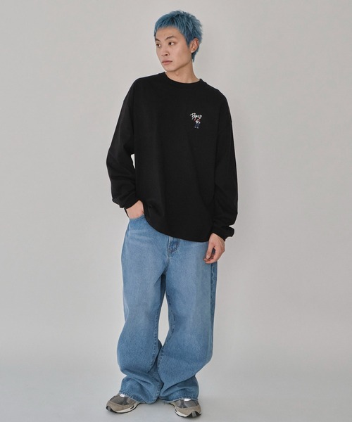 BEN DAVIS(ベンデイビス)の「∴WEGO/別注BENDAVISワンポイントロンT(Tシャツ/カットソー・メンズ・ブラック/アッシュグレー/ホワイト・MEDIUM/LARGE)」の5枚目の写真