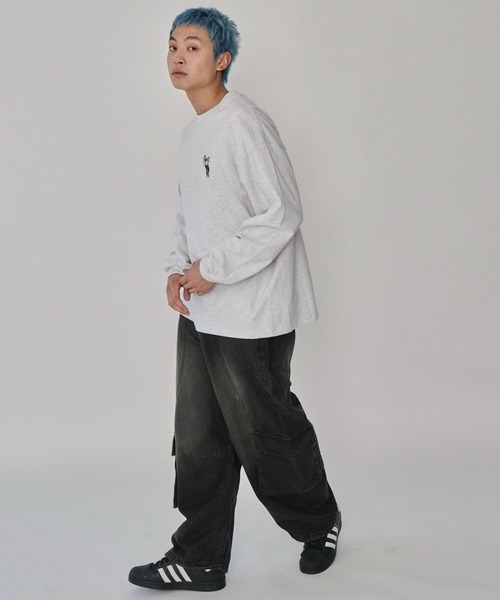 BEN DAVIS(ベンデイビス)の「∴WEGO/別注BENDAVISワンポイントロンT(Tシャツ/カットソー・メンズ・ブラック/アッシュグレー/ホワイト・MEDIUM/LARGE)」の7枚目の写真
