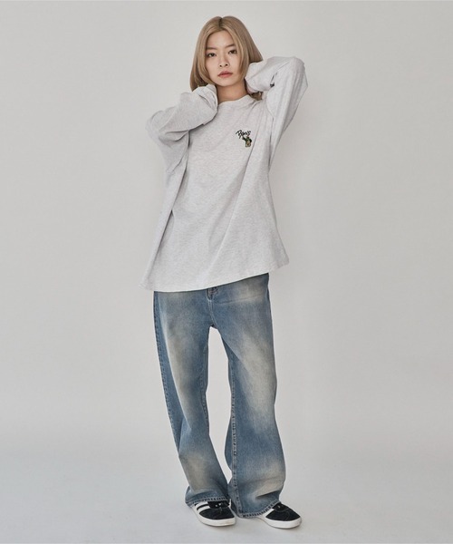 BEN DAVIS(ベンデイビス)の「∴WEGO/別注BENDAVISワンポイントロンT(Tシャツ/カットソー・メンズ・ブラック/アッシュグレー/ホワイト・MEDIUM/LARGE)」の8枚目の写真