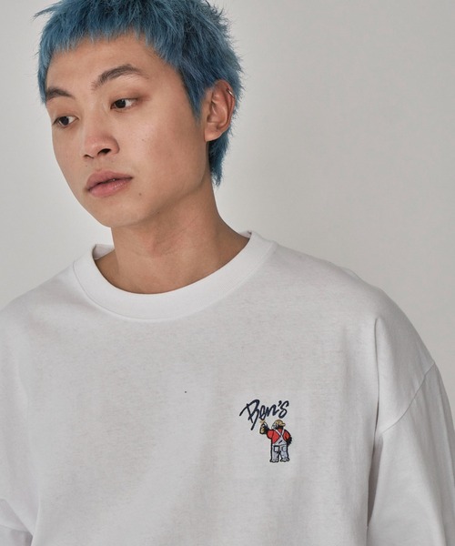 BEN DAVIS(ベンデイビス)の「∴WEGO/別注BENDAVISワンポイントロンT(Tシャツ/カットソー・メンズ・ブラック/アッシュグレー/ホワイト・MEDIUM/LARGE)」の9枚目の写真