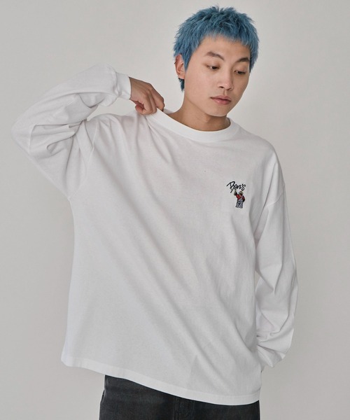BEN DAVIS(ベンデイビス)の「∴WEGO/別注BENDAVISワンポイントロンT(Tシャツ/カットソー・メンズ・ブラック/アッシュグレー/ホワイト・MEDIUM/LARGE)」の11枚目の写真