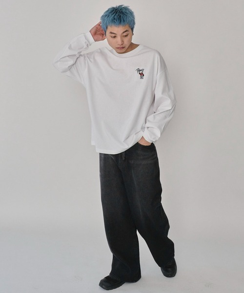 BEN DAVIS(ベンデイビス)の「∴WEGO/別注BENDAVISワンポイントロンT(Tシャツ/カットソー・メンズ・ブラック/アッシュグレー/ホワイト・MEDIUM/LARGE)」の12枚目の写真