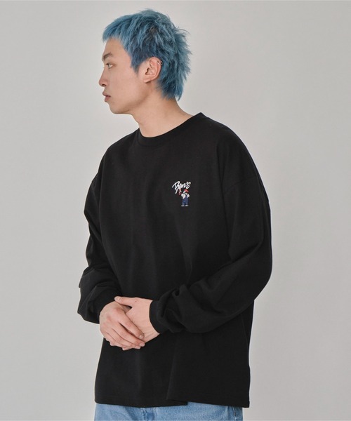 BEN DAVIS(ベンデイビス)の「∴WEGO/別注BENDAVISワンポイントロンT(Tシャツ/カットソー・メンズ・ブラック/アッシュグレー/ホワイト・MEDIUM/LARGE)」の14枚目の写真