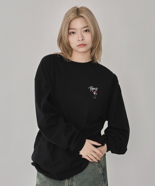 BEN DAVIS(ベンデイビス)の「∴WEGO/別注BENDAVISワンポイントロンT(Tシャツ/カットソー・メンズ・ブラック/アッシュグレー/ホワイト・MEDIUM/LARGE)」の17枚目の写真