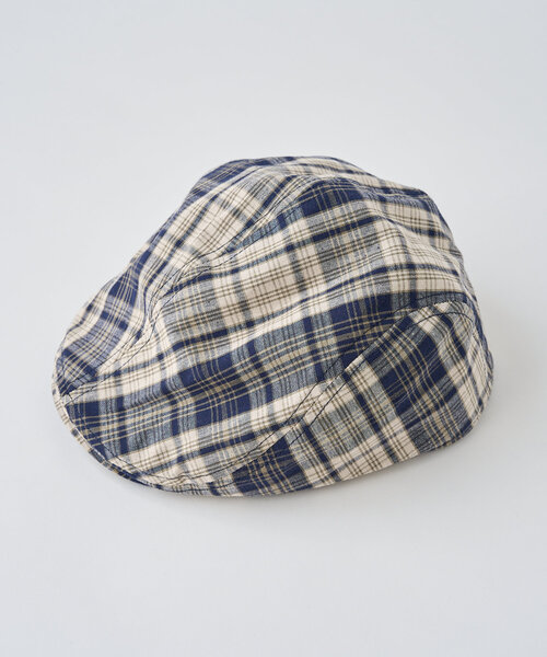 CIAOPANIC（チャオパニック）の「チェック柄ハンチング帽子（キャップ・レディース・ブラウン/ネイビー/オレンジ・ONE SIZE）」の7枚目の写真