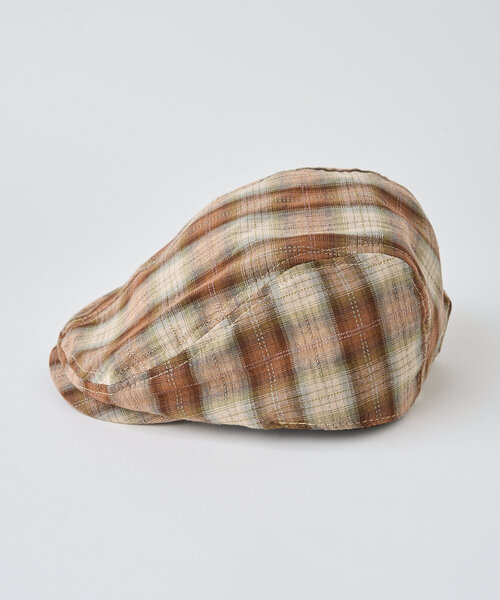 CIAOPANIC（チャオパニック）の「チェック柄ハンチング帽子（キャップ・レディース・ブラウン/ネイビー/オレンジ・ONE SIZE）」の5枚目の写真