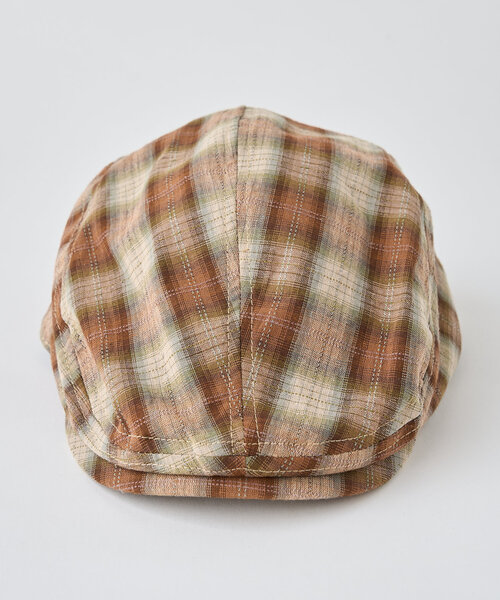 CIAOPANIC（チャオパニック）の「チェック柄ハンチング帽子（キャップ・レディース・ブラウン/ネイビー/オレンジ・ONE SIZE）」の19枚目の写真