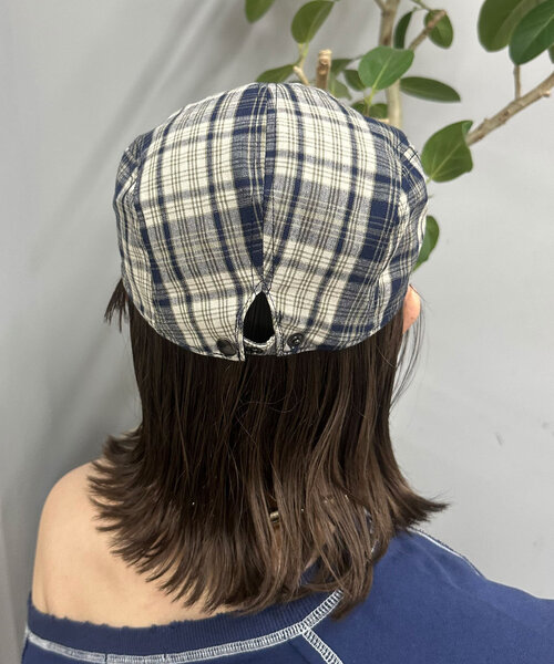CIAOPANIC（チャオパニック）の「チェック柄ハンチング帽子（キャップ・レディース・ブラウン/ネイビー/オレンジ・ONE SIZE）」の15枚目の写真