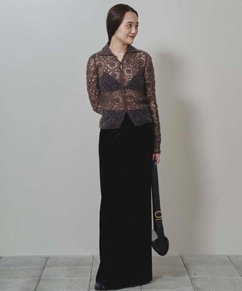 TODAYFUL/トゥデイフル】Pencil Velour Skirt/ペンシルベロアスカート