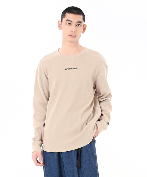 NEW BALANCE（ニューバランス）の「ワッフルロングスリーブTシャツ（Tシャツ/カットソー・メンズ・ライトベージュ/オフホワイト/ブラック・LARGE/MEDIUM/XX-LARGE/X-LARGE/SMALL）」の2枚目の写真