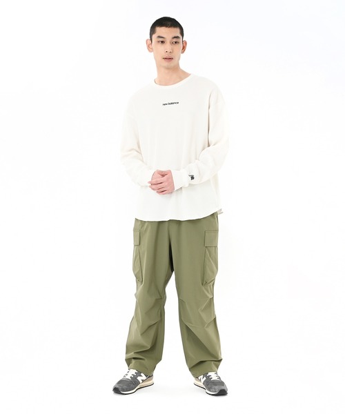 NEW BALANCE（ニューバランス）の「ワッフルロングスリーブTシャツ（Tシャツ/カットソー・メンズ・ライトベージュ/オフホワイト/ブラック・LARGE/MEDIUM/XX-LARGE/X-LARGE/SMALL）」の6枚目の写真