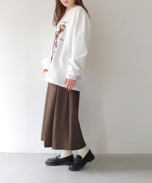 HER CLOSET(ハークローゼット)の「【shemoshelly】メルティングハート オーバーサイズロンT(Tシャツ/カットソー・レディース・ブラック/ホワイト・FREE)」の9枚目の写真