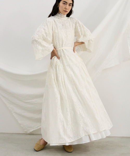 Libra Cue(リブラ キュー)の「カシュクールレースワンピース(ワンピース・レディース・アイボリー/ブラック・FREE)」の8枚目の写真