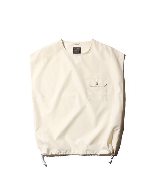 TAION(タイオン)の「TAION / タイオン NON DOWN MILITARY RIPSTOP NO SLEEVE TEE (TAION-CS01NDML-1) ノンダウンミリタリー ノースリーブTシャツ(Tシャツ/カットソー・メンズ・ブラック/オフホワイト/オリーブ/その他1/ダークネイビー・MEDIUM/LARGE/X-LARGE)」の11枚目の写真