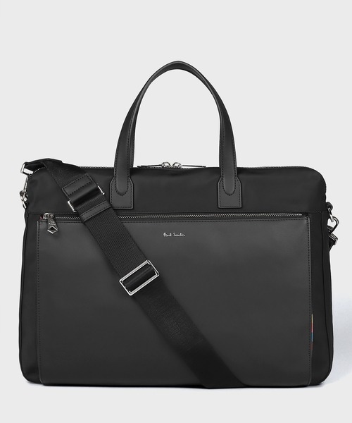 Paul Smith（ポールスミス）の「ナイロンブライトストライプトリム ブリーフケース【553413 N452F】（ビジネスバッグ・メンズ・ブラック/ブラウン・FREE）」の2枚目の写真