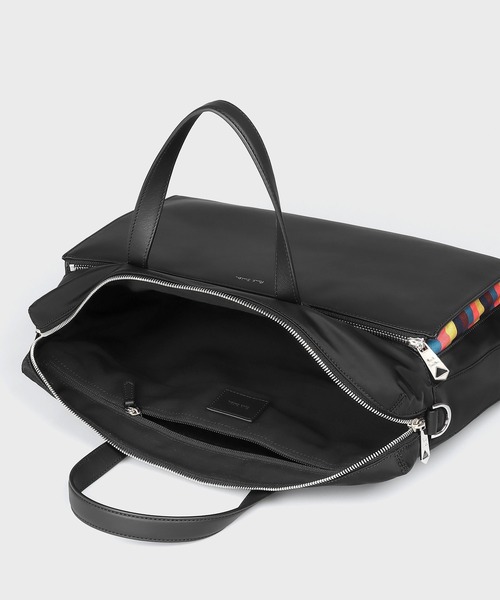 Paul Smith（ポールスミス）の「ナイロンブライトストライプトリム ブリーフケース【553413 N452F】（ビジネスバッグ・メンズ・ブラック/ブラウン・FREE）」の6枚目の写真