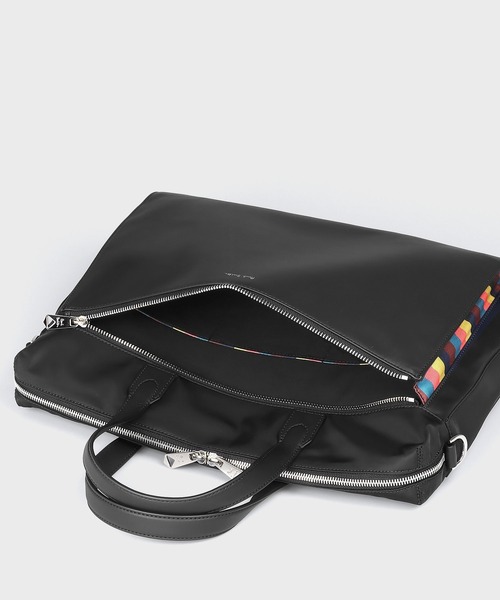 Paul Smith（ポールスミス）の「ナイロンブライトストライプトリム ブリーフケース【553413 N452F】（ビジネスバッグ・メンズ・ブラック/ブラウン・FREE）」の5枚目の写真