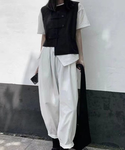 Miniministore(ミニミニストア)の「ニットベスト前開きノースリーブトップス冬(ベスト・レディース・アイボリー/ブラック/グレー・FREE)」の16枚目の写真