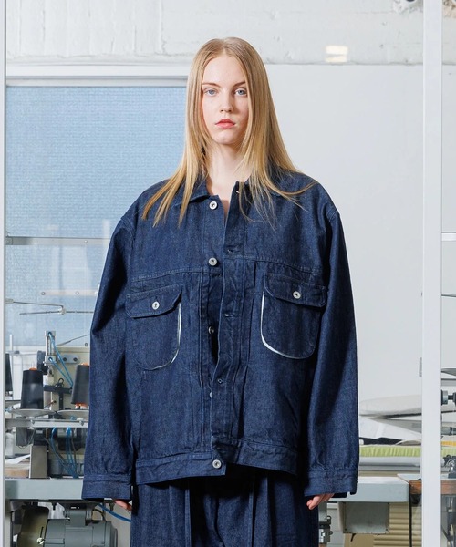 【VOAAOV】デニムセットアップ VOAAOV】 OVERSIZE DENIM JACKET (OW/BLACK)（デニムジャケット