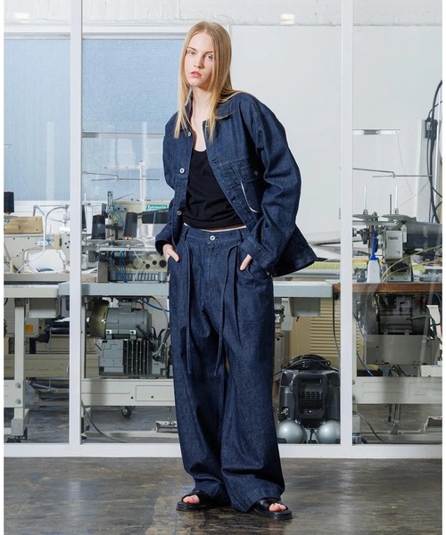 【VOAAOV】デニムセットアップ VOAAOV】 OVERSIZE DENIM JACKET (OW/BLACK)（デニムジャケット